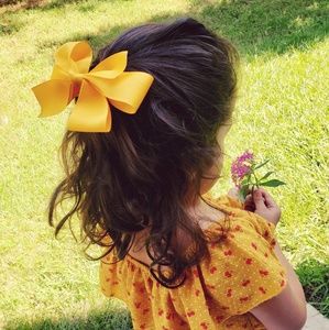 Mustard hair bow clip